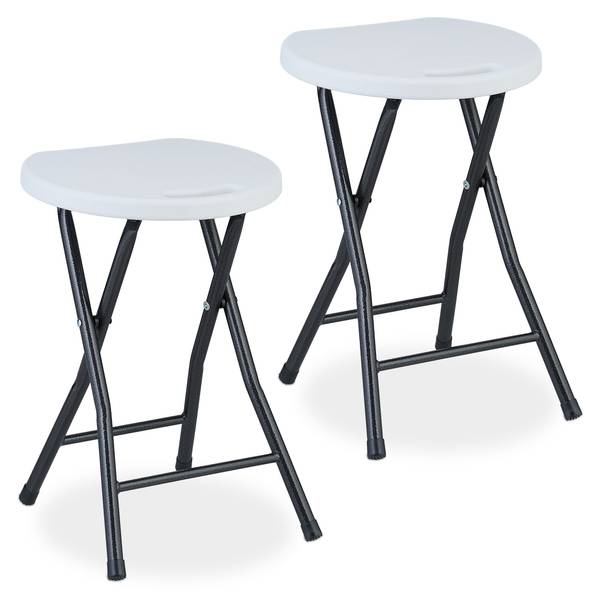 Klapphocker 2er Set Schwarz - Weiß