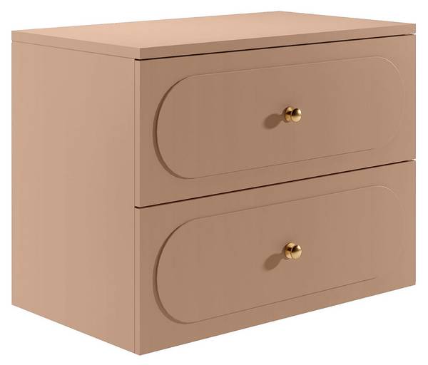 Meuble simple vasque SATOBAL Rose foncé - En partie en bois massif - 46 x 60 x 80 cm