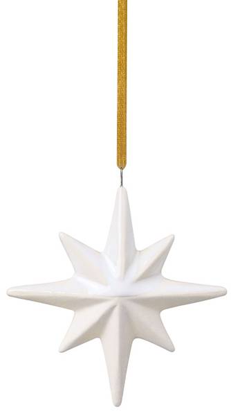 Ornament Stern Winter Glow Beige - Porzellan - 3 x 9 x 9 cm