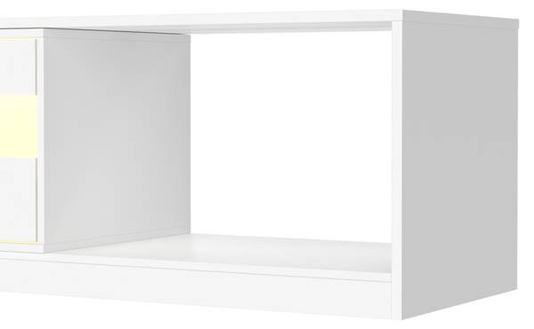 TV Schrank ZCY132 Weiß - Holzwerkstoff - Glas - 200 x 40 x 40 cm