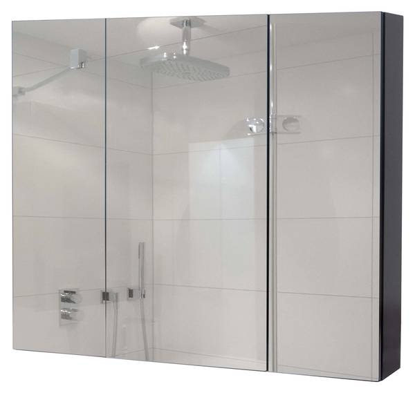Spiegelschrank B19b Hochglanz Schwarz