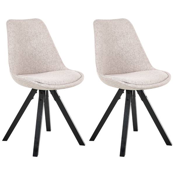 Set van 2 eetkamerstoelen HEDLEY beige - zwart