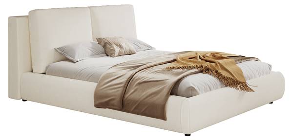 Polsterbett Zoom Ⅰ Beige - Holzwerkstoff - 194 x 90 x 230 cm
