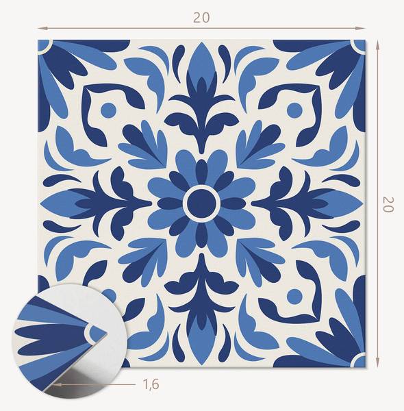 Vinylfliese BlattBlume 20er-Set 20 x 20 cm