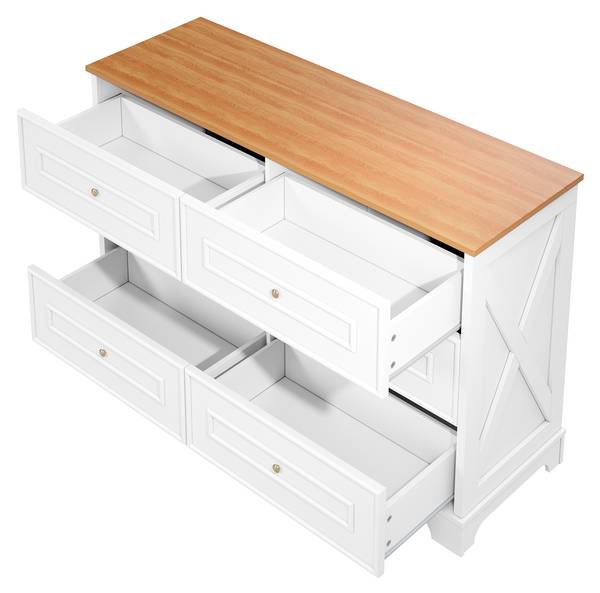 Sideboard Malia Braun - Weiß - Stahl - 120 x 76 x 40 cm