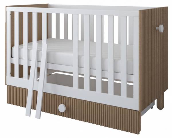 Babybett Bebella Glas Weiß - Weiß
