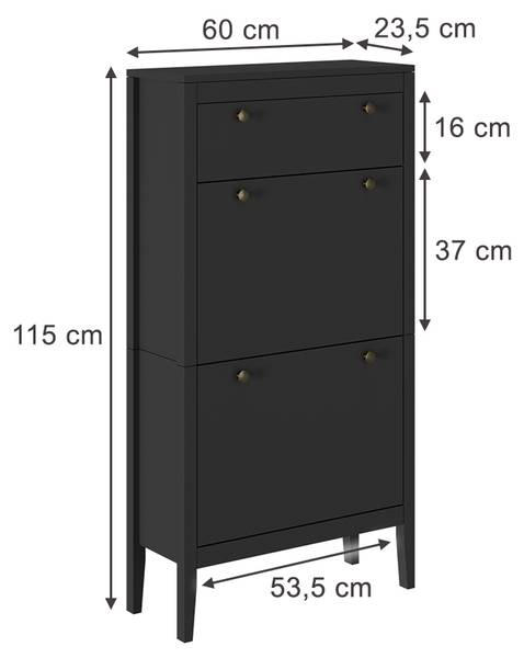Schuhschrank Aron 54256 Schwarz