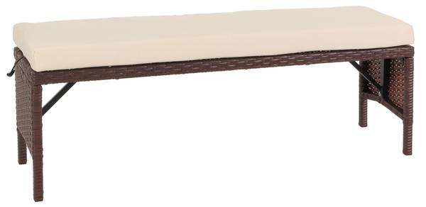 Poly-Rattan Sitzbank G16 Braun - Polyester - Stahl - Polyethylen - 112 x 35 x 30 cm
