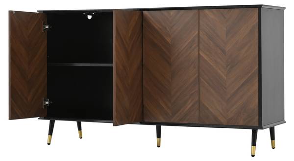 Sideboard Lelantos Ⅰ Braun - Holzwerkstoff - 140 x 80 x 40 cm