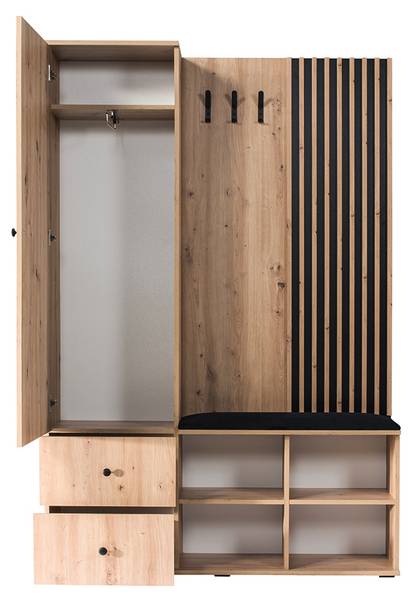 Garderobe CALLAO-161-3 Braun - Holzwerkstoff - 129 x 195 x 30 cm