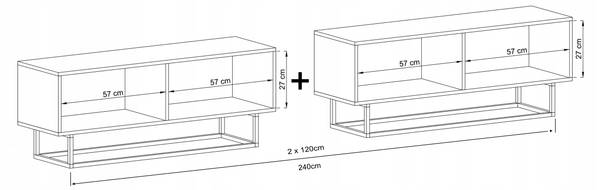 Tv-Lowboard ENJOY Loft Weiß