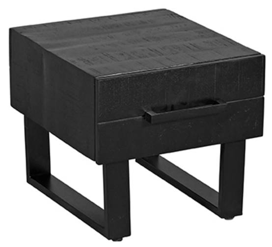 Couchtisch Santos Schwarz - Massivholz - 50 x 41 x 44 cm