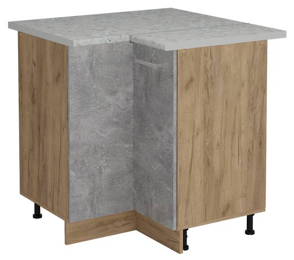 Hoekkast R-Line 53854 bruin - grijs - chroom - 76 x 82 x 60 cm
