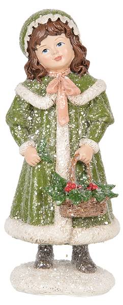 Dekorationsfigur Mädchen Xmas&Ude Grün - Kunststoff - 9 x 19 x 8 cm