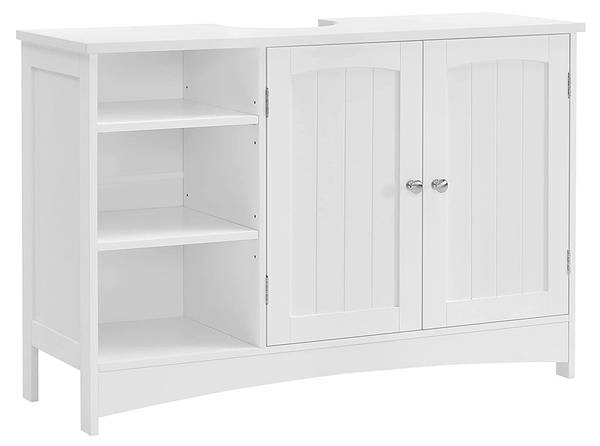 Waschbeckenunterschrank Freetown Weiß - Holzwerkstoff - 30 x 60 x 90 cm