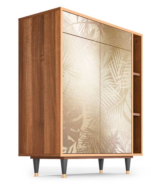 Sideboard BS6 Walnuss Beige - Holzwerkstoff - 110 x 94 x 41 cm