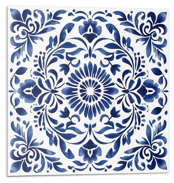 Fliesen Blumen Ornamente Stil 4er Set 50 x 50 cm