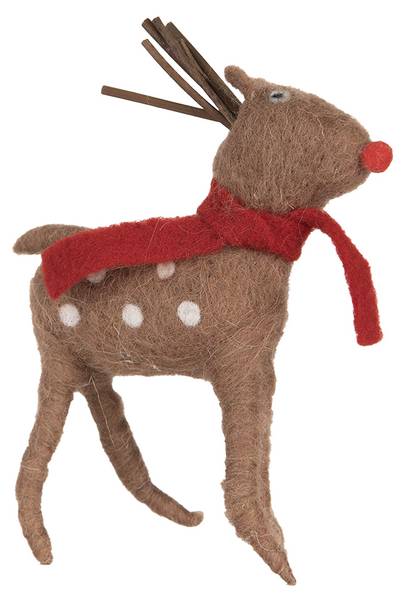 Dekorationsfigur Rentier Xmas&Robert Braun - Kunststoff - 4 x 19 x 14 cm