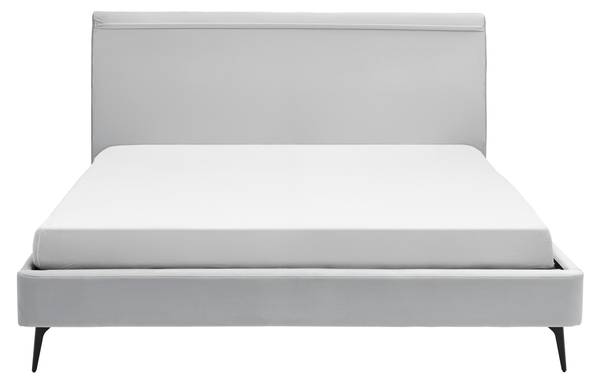Polsterbett MALEA Grau - Metall - Massivholz - Textil - 190 x 112 x 227 cm