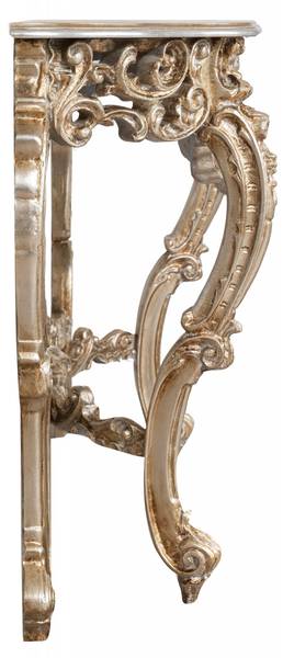 Console Haltafel BAROK II zilver - massief hout - 38 x 87 x 125 cm