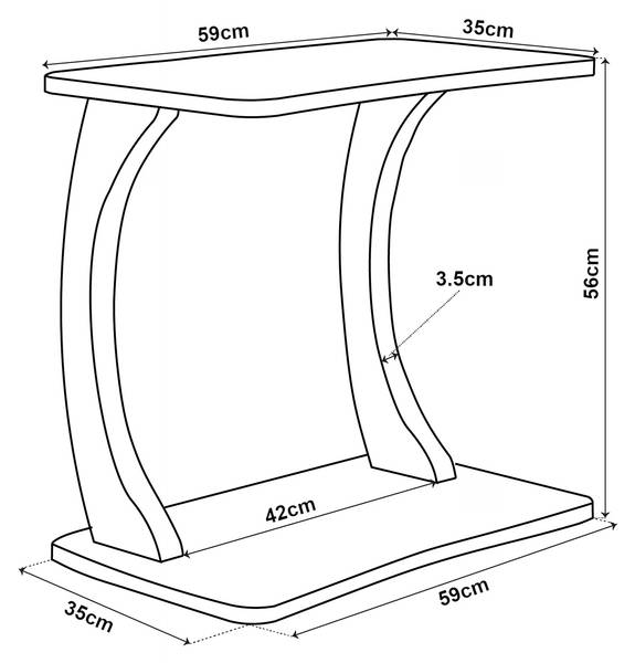 Table d’appoint Stattela Imitation marbre noir