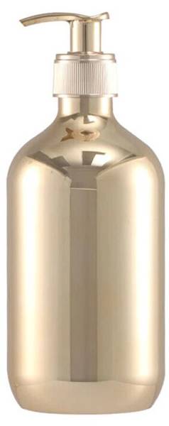 Zeepdispenser Glam goud - kunststof - 8 x 19 x 8 cm