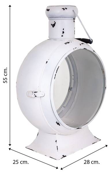 Lanterne 4523317840 Blanc - Métal - 25 x 38 x 55 cm