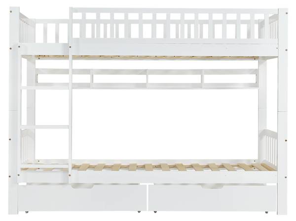 Etagenbett Ida Weiß - Massivholz - 95 x 152 x 204 cm
