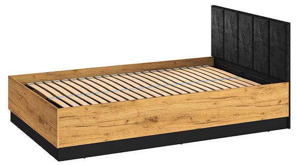 Bettgestell CASPER-131-9 Schwarz - Holzwerkstoff - 126 x 90 x 208 cm
