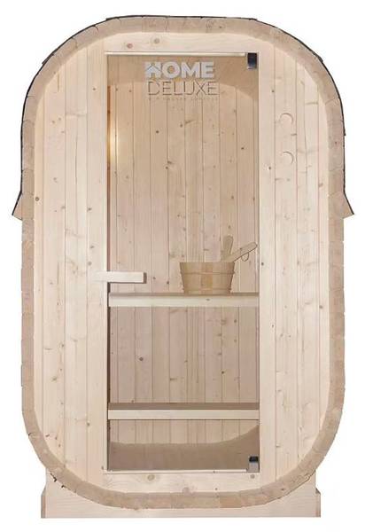 Buitensauna CUBE S bruin - massief hout - 129 x 194 x 120 cm