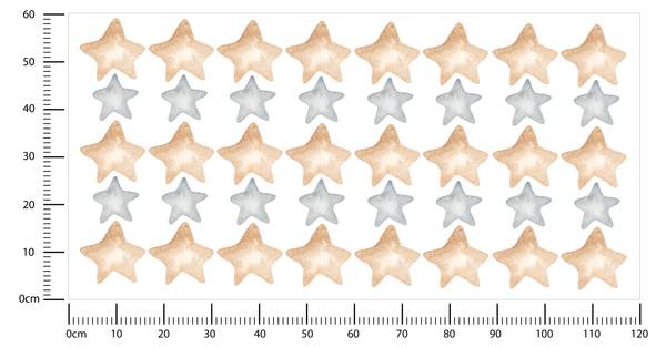 Wandsticker Sternchen 40er Set Beige - 120 x 60 x 60 cm