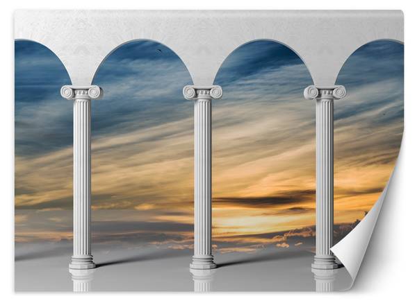 Fototapete Sonnenuntergang Säulen 3D 200 x 140 cm