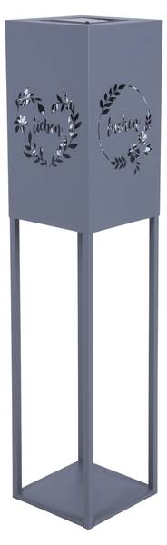 Dekosäule LISBON Grau - Metall - 22 x 100 x 22 cm