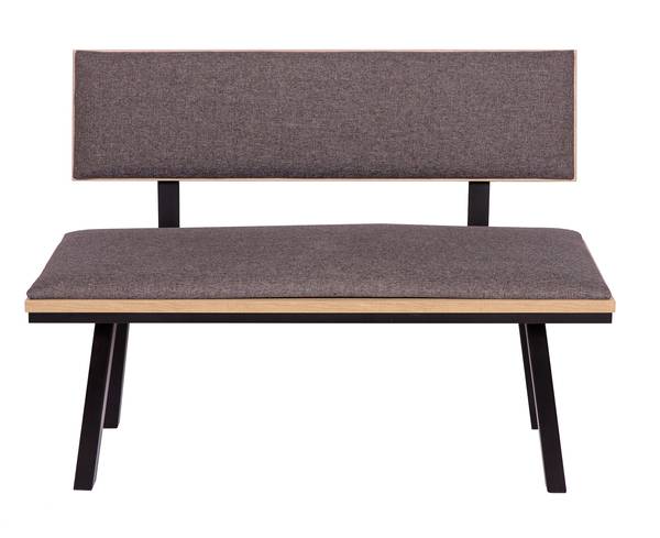 Sitzbank mit Lehne 'Die Elegante' Grau - Eiche Dekor