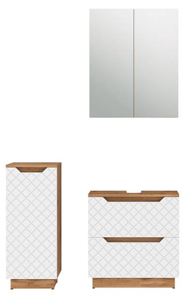 Meubles bain Lotta 59448 Imitation chêne dakota - Blanc