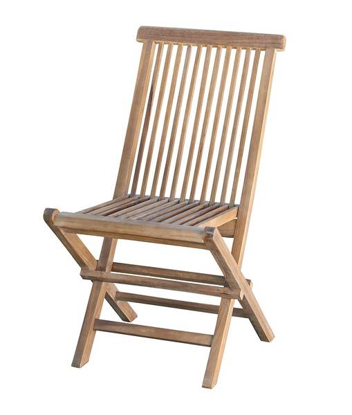 Klappbarer Gartenstuhl Braun - Massivholz - 47 x 90 x 41 cm