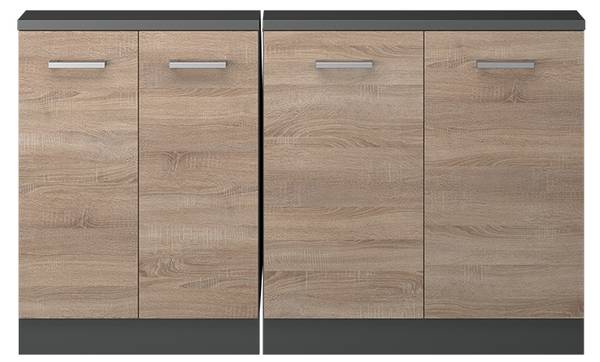 Ensembles de meuble sous pente Rion55997 Anthracite - Imitation chêne de Sonoma - Largeur : 140 cm