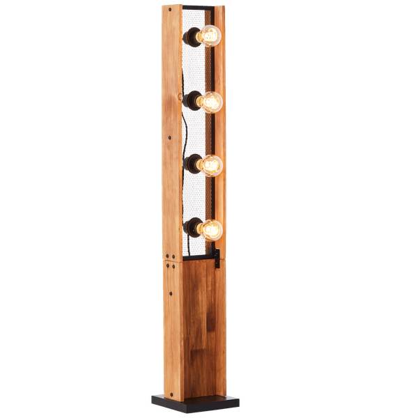 Stehlampen 31121144181 1 Braun - Holz teilmassiv - 20 x 126 x 20 cm