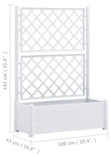 Jardinière de jardin 3005538 Blanc - Largeur : 100 cm