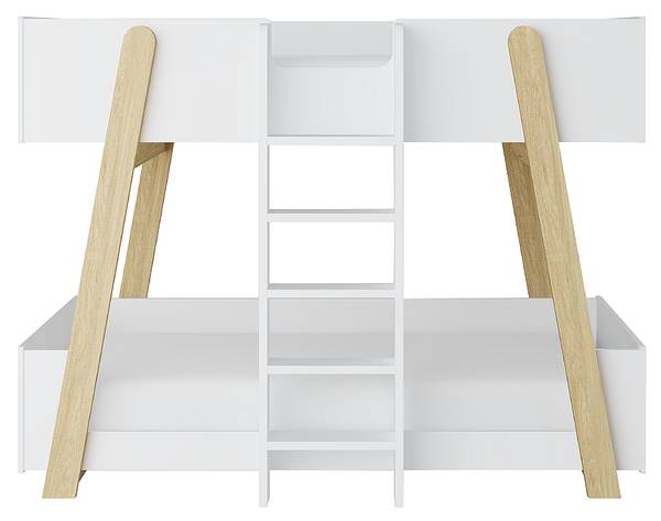 Etagenbett CORODELA Braun - Weiß - Holz teilmassiv - 97 x 150 x 196 cm