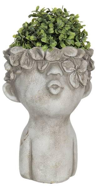 Blumentopf Sereanasi Grau - Stein - 11 x 18 x 11 cm