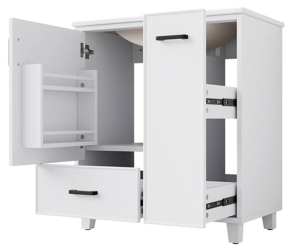 Waschtischunterschrank Eos Ⅰ Weiß - Holzwerkstoff - Porzellan - 47 x 82 x 77 cm