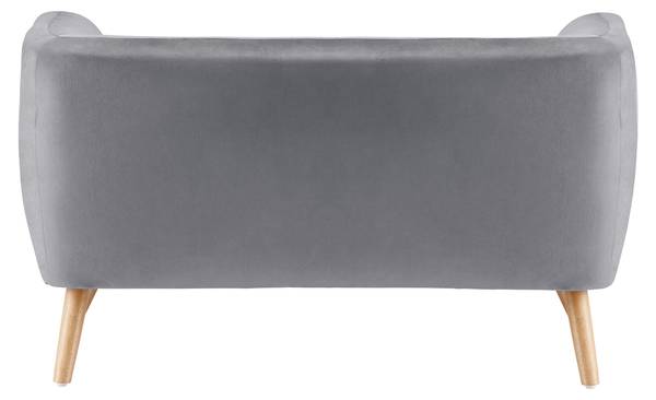 2-Sitzer-Sofa BRUNO Grau - Textil - Holz teilmassiv - 124 x 68 x 71 cm