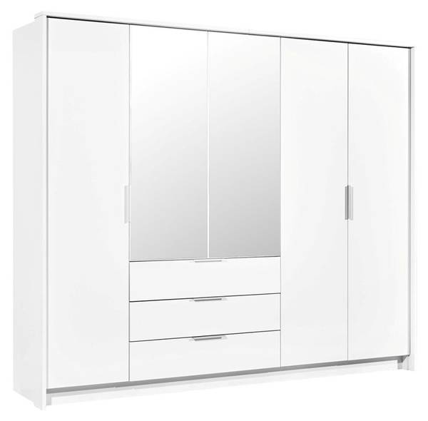 Kleiderschrank Togo Weiß - Holzwerkstoff - 255 x 217 x 65 cm
