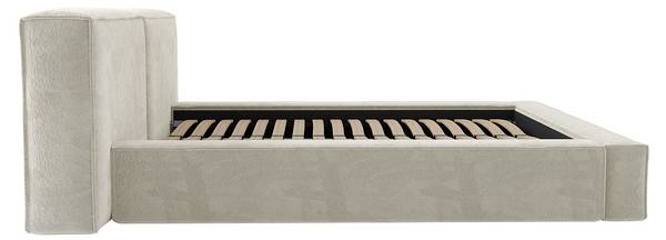 Bett mit Bettkasten TIMANO Beige - Textil - 206 x 90 x 249 cm