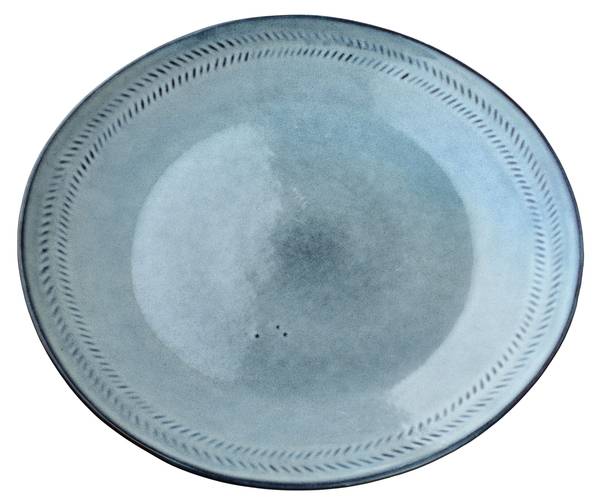 Teller BASIC NATURE Blau - Keramik - 28 x 3 x 28 cm