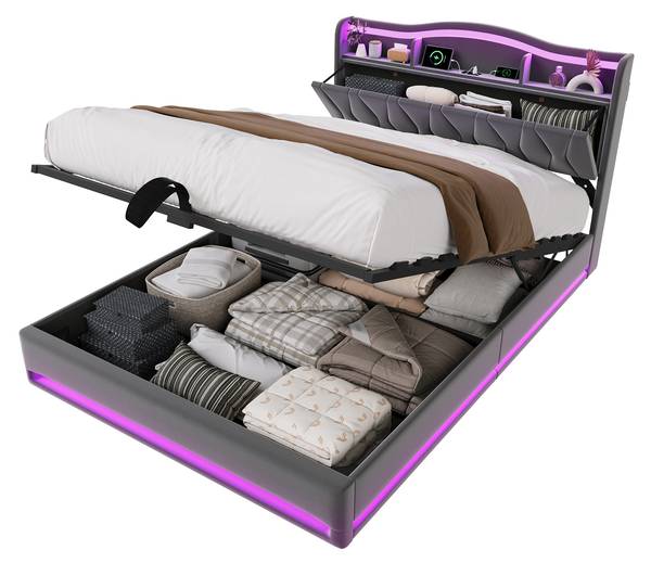 Polsterbett PB-SD02 Grau