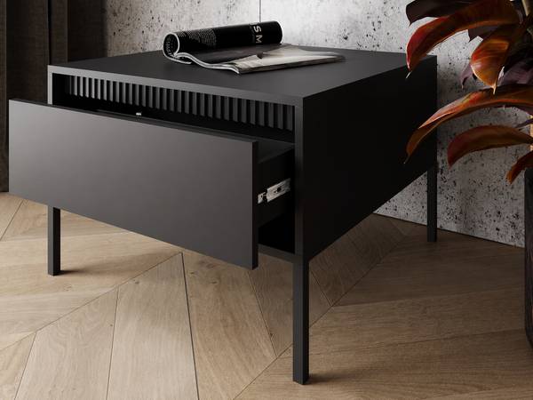 Couchtisch SORANO Schwarz - Stahl - ABS - 68 x 48 x 68 cm
