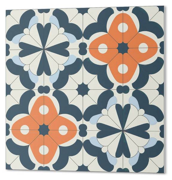 Vinylfliese KachelBlume 20er-Set 20 x 20 cm