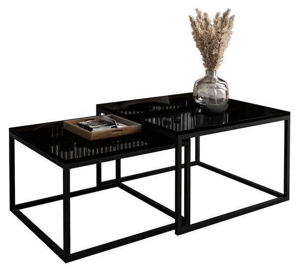 Couchtisch Yoshi 2in1 Schwarz - Höhe: 46 cm - Schwarz